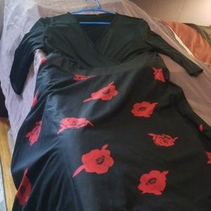 Black & Red floral print dress